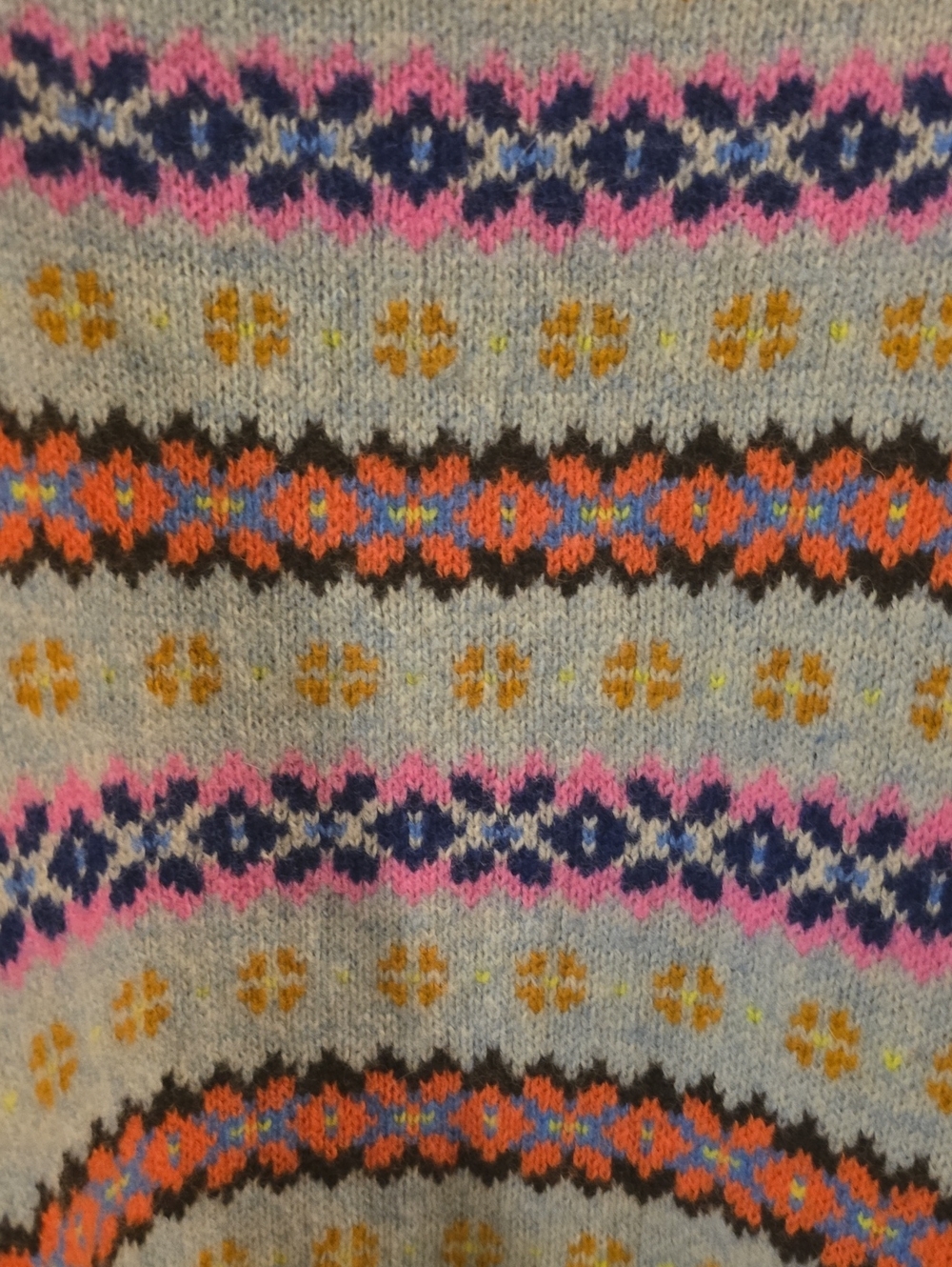 J.Crew Lambswool Fair Isle Crewneck Sweater in the light blue/multicolor XS - Picture 3 of 4